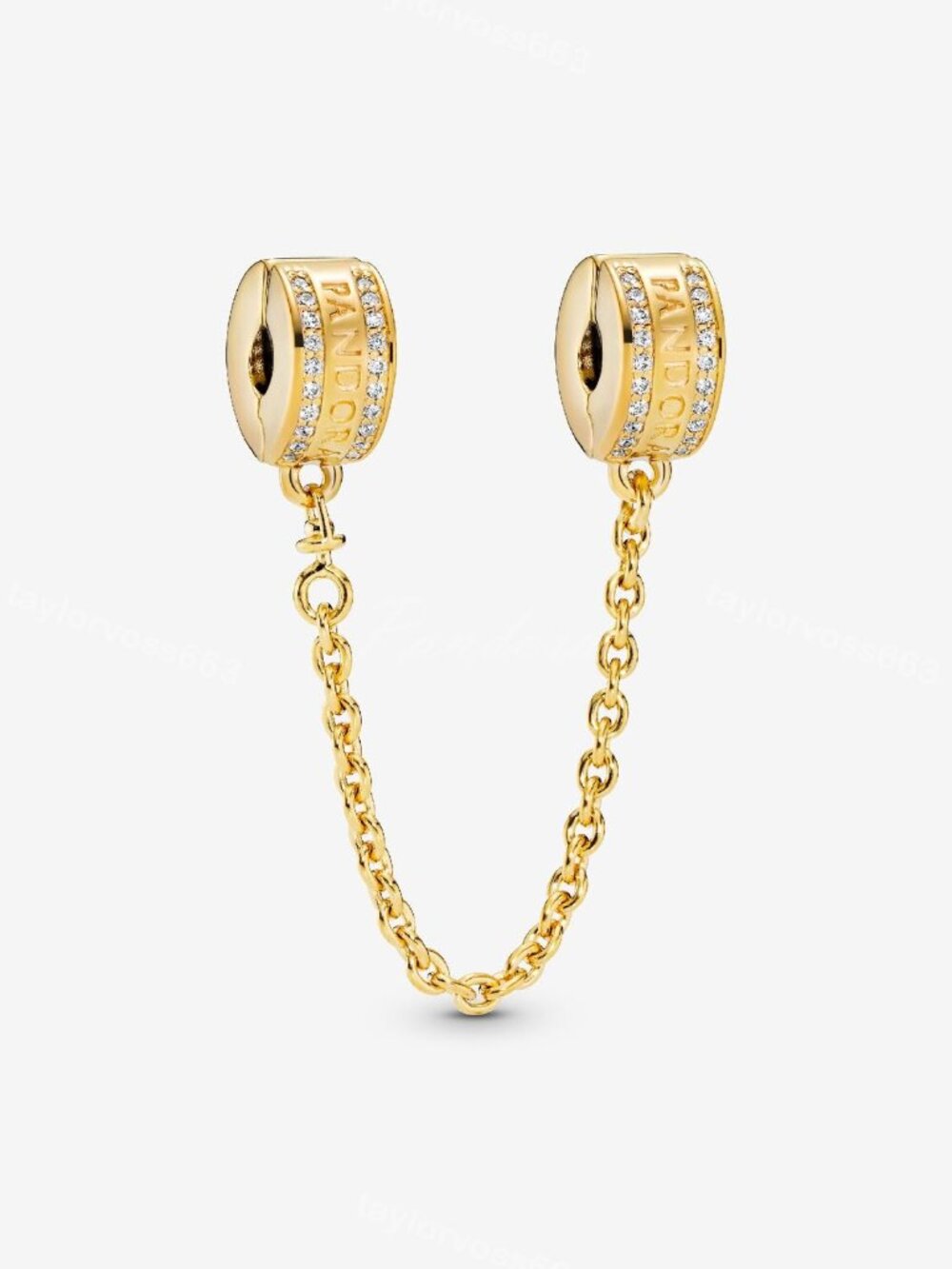 Pandora Pandora Logo Safety Chain Clip Charm